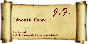 Jánosik Fanni névjegykártya