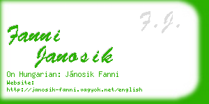 fanni janosik business card